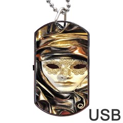 Artistic Venetian Mask Dog Tag Usb Flash (one Side) by ConteMonfrey