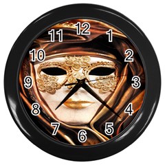 Venetian Mask Wall Clock (black) by ConteMonfrey