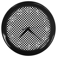 Black And White Background Black Board Checker Wall Clock (black) by Ravend