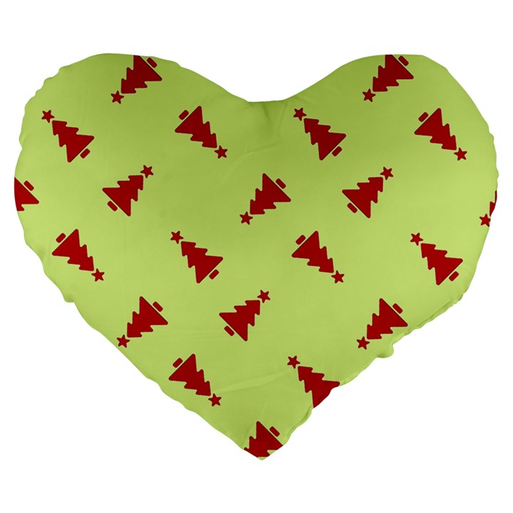 Red Christmas Tree Green Large 19  Premium Flano Heart Shape Cushions