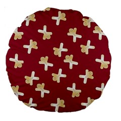 Gold Gingerbread Man Burgundy Large 18  Premium Round Cushions by TetiBright