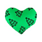 Tree With Ornaments Green Standard 16  Premium Heart Shape Cushions Front