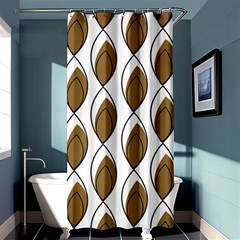 Brown Minimalist Leaves  Shower Curtain 36  X 72  (stall) by ConteMonfreyShop