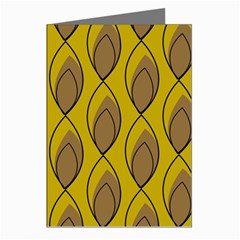 Yellow Brown Minimalist Leaves Greeting Cards (pkg Of 8) by ConteMonfreyShop