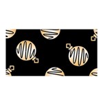 Gold Ornaments Black Satin Wrap 35  x 70  Front