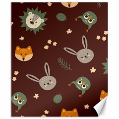 Rabbits, Owls And Cute Little Porcupines  Canvas 8  X 10  by ConteMonfreyShop