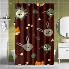 Rabbits, Owls And Cute Little Porcupines  Shower Curtain 48  X 72  (small) by ConteMonfreyShop