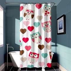 Lovely Owls Shower Curtain 36  X 72  (stall) by ConteMonfreyShop