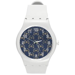 Blue Golden Bee   Round Plastic Sport Watch (m) by ConteMonfreyShop