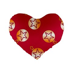 Orange Ornaments With Stars Pink Standard 16  Premium Heart Shape Cushions by TetiBright