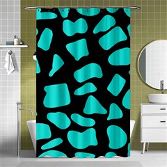 Cow Background Neon Blue Black Shower Curtain 48  X 72  (small) by ConteMonfreyShop