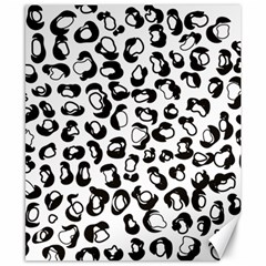 Black And White Leopard Print Jaguar Dots Canvas 8  X 10  by ConteMonfreyShop