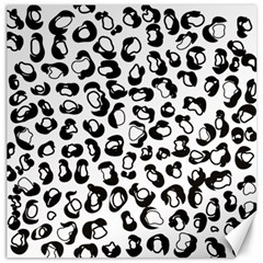 Black And White Leopard Print Jaguar Dots Canvas 12  X 12  by ConteMonfreyShop