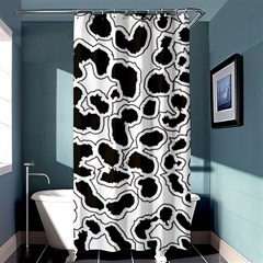 Black And White Dots Jaguar Shower Curtain 36  X 72  (stall) by ConteMonfreyShop