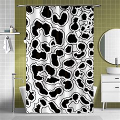 Black And White Dots Jaguar Shower Curtain 48  X 72  (small) by ConteMonfreyShop