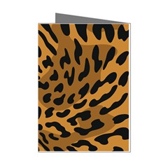 Leopard Print Jaguar Dots Brown Mini Greeting Cards (pkg Of 8) by ConteMonfreyShop