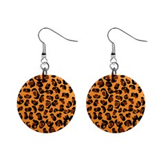 Leopard Print Peach Colors Mini Button Earrings by ConteMonfreyShop