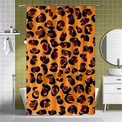 Leopard Print Peach Colors Shower Curtain 48  X 72  (small) by ConteMonfreyShop