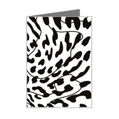 Leopard Print Black And White Draws Mini Greeting Card by ConteMonfreyShop