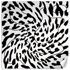 Leopard Print Black And White Draws Canvas 20  X 20  by ConteMonfreyShop