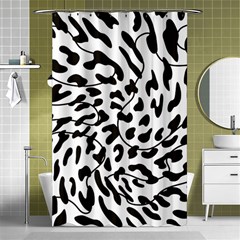 Leopard Print Black And White Draws Shower Curtain 48  X 72  (small) by ConteMonfreyShop