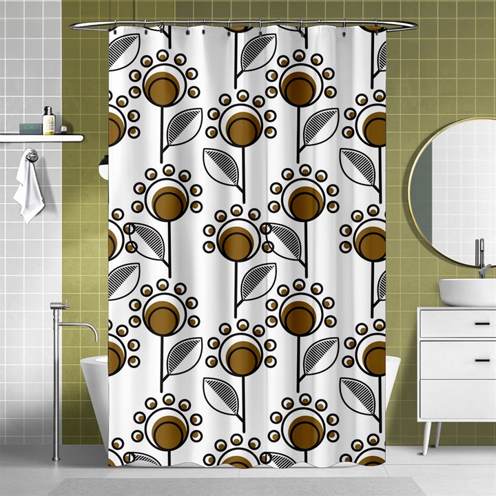 Daisy Minimalist Leaves Shower Curtain 48  x 72  (Small)