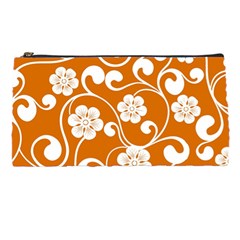 Orange Floral Walls  Pencil Case by ConteMonfreyShop