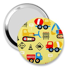 Seamless Pattern Vector Industrial Vehicle Cartoon 3  Handbag Mirrors by Jancukart