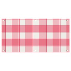 Pink And White Plaids Banner And Sign 4  X 2  by ConteMonfrey