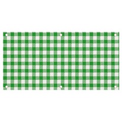 Straight Green White Small Plaids Banner And Sign 4  X 2  by ConteMonfrey