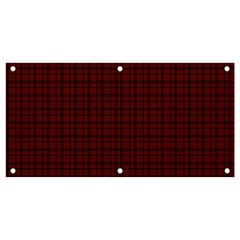 Dark Red Small Plaids Lines Banner And Sign 4  X 2  by ConteMonfrey