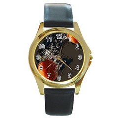 Fresh Water Tomatoes Round Gold Metal Watch by ConteMonfrey