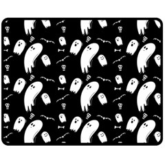 Ghost Background Halloween Fleece Blanket (medium)  by Wegoenart