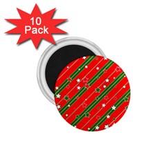 Xmash Christmas Stars Red Background Star 1 75  Magnets (10 Pack)  by Wegoenart