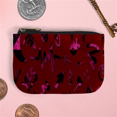 Doodles Maroon Mini Coin Purse by nateshop