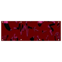 Doodles Maroon Banner And Sign 9  X 3  by nateshop