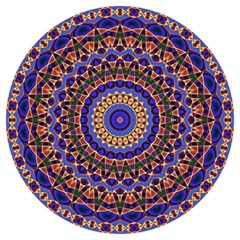 Mandala Kaleidoscope Background Round Trivet by Wegoenart