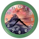 Mountain Cosmos Universe Nature Color Wall Clock Front