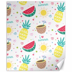 Pineapple And Watermelon Summer Fruit Canvas 8  X 10  by Jancukart