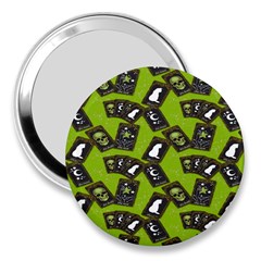 Cats And Skulls - Modern Halloween  3  Handbag Mirrors by ConteMonfrey