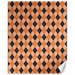 Halloween Inspired Black Orange Diagonal Plaids Canvas 16  X 20  by ConteMonfrey