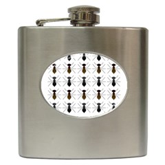 Ant Insect Pattern Cartoon Ants Hip Flask (6 Oz) by Ravend