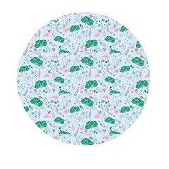 Illustration Flower Pattern Wallpaper Seamless Mini Round Pill Box by Ravend