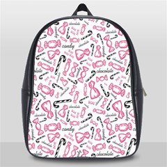 Candy Pink Black-cute Sweat School Bag (large) by Ravend