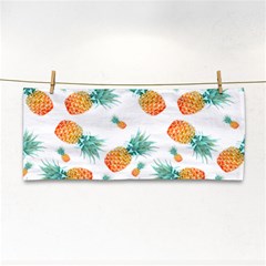 Pineapple Background Pattern Fruit Hand Towel by Wegoenart