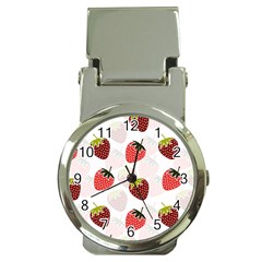 Strawberry Pattern Background Money Clip Watches by Wegoenart