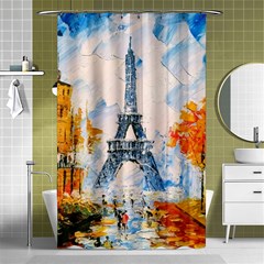 Eiffel Tower Landmark Architecture  Artistic Shower Curtain 48  X 72  (small)  by danenraven