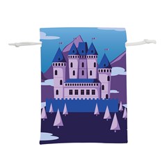 Illustration Castle Mountain Tower Sky Lightweight Drawstring Pouch (m) by danenraven