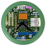 Illustration Motherboard Pc Computer Color Wall Clock Front