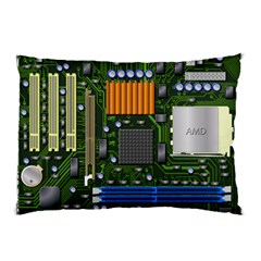 Illustration Motherboard Pc Computer Pillow Case by danenraven